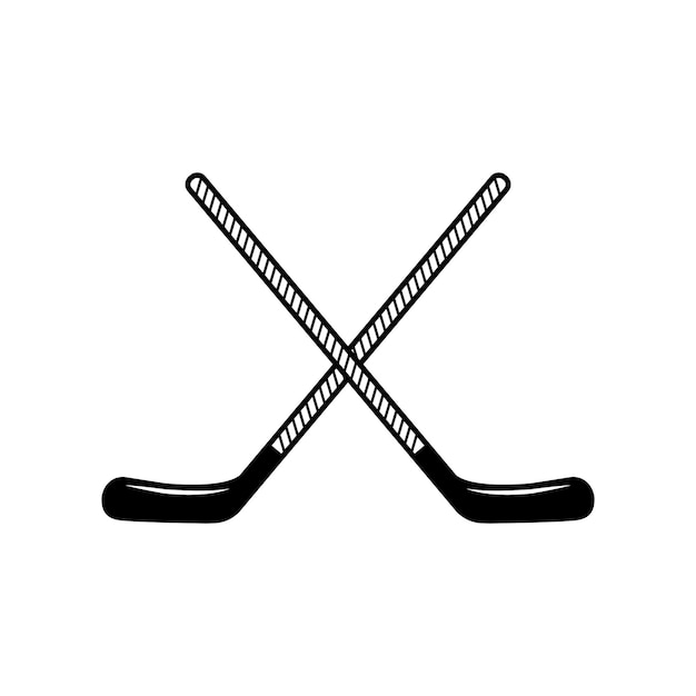 Vintage retro vwinter sport hockeystick kan worden gebruikt als embleem logo badge label mark