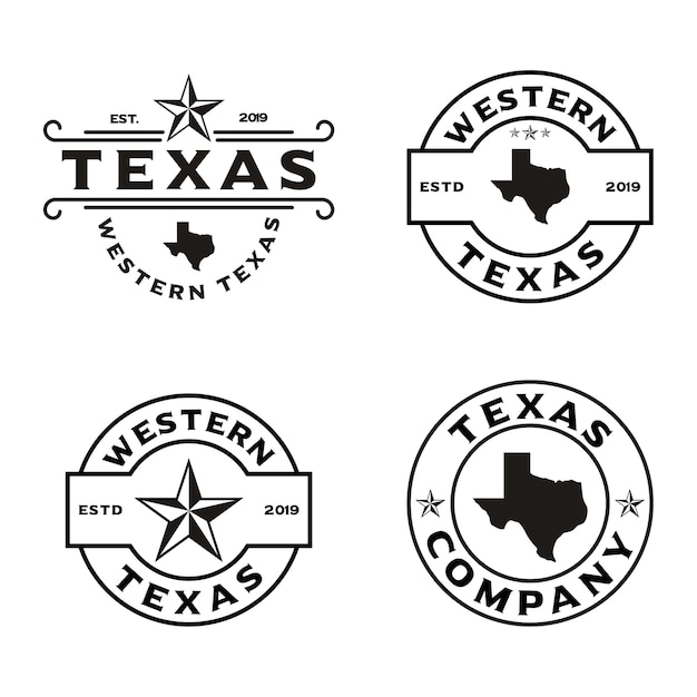 Vector vintage retro western country emblem texas logo design