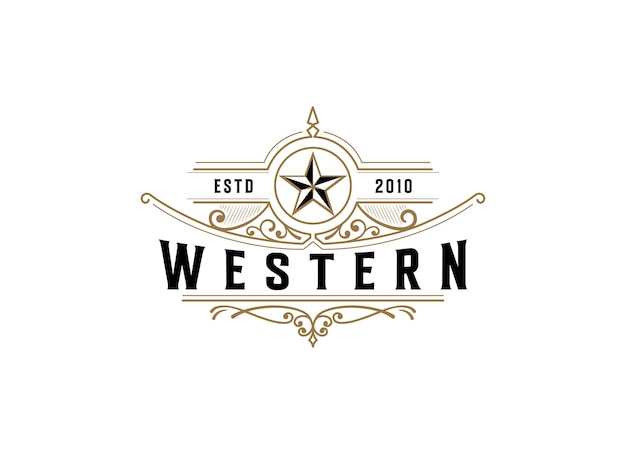 Вектор Винтажная ретро западная страна эмблема техас дизайн логотипа