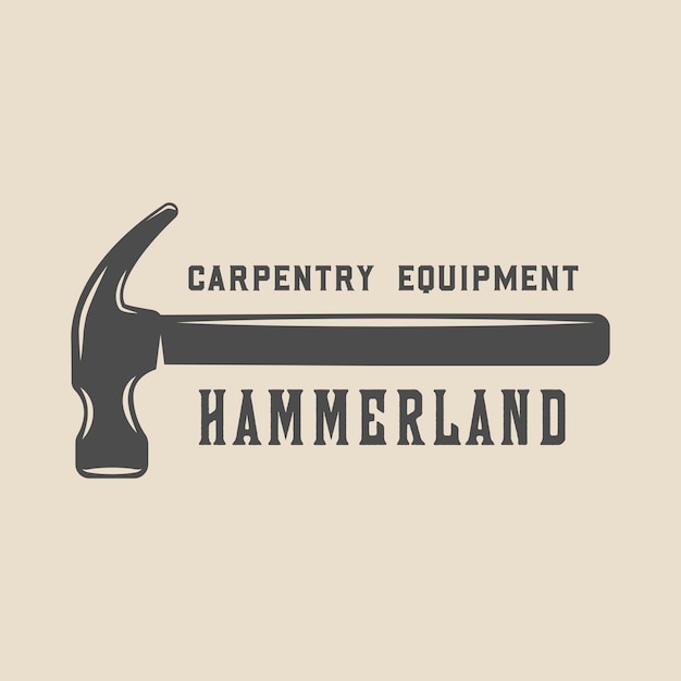 Vintage retro woodwork carpentry mechanic emblem logo badge label mark poster or print