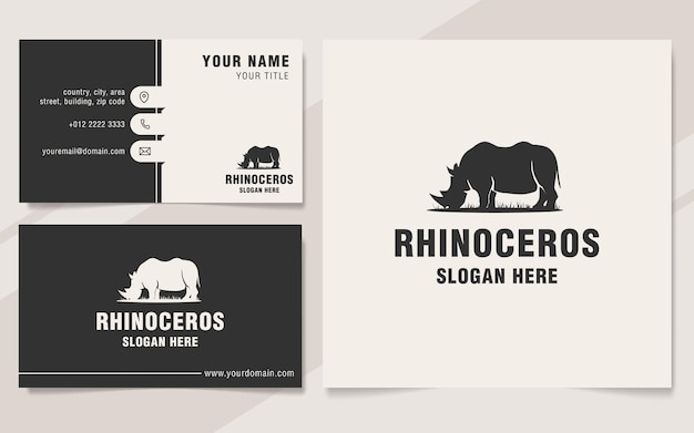 Vintage rhinoceros logo template monogram style