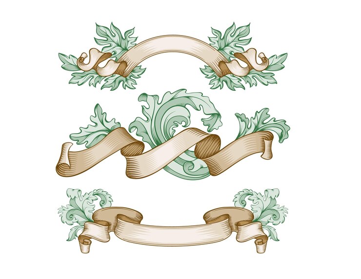 Vector vintage ribbon collection vector