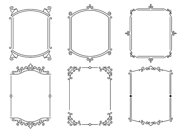 Vector vintage ribbon frames vector collection