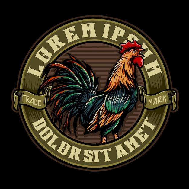 Vintage rooster emblem