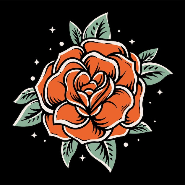 Vector vintage rose illustration