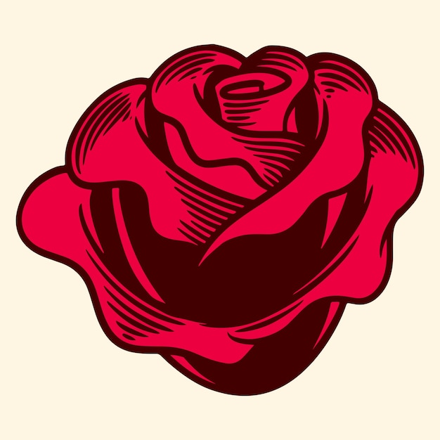 Vector vintage roses flower hand drawing illustration