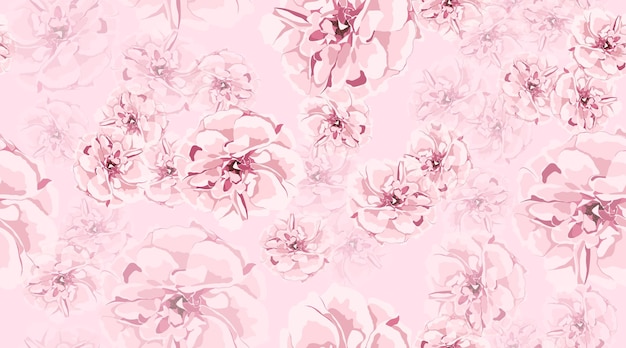 Vintage roses on seamless flowers background