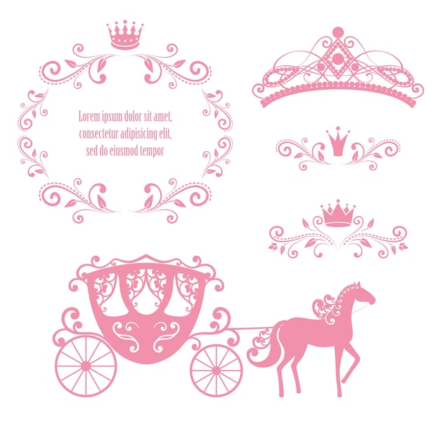 Vector vintage royalty frame with crown