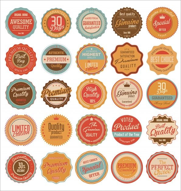 Vintage sale labels collection design elements