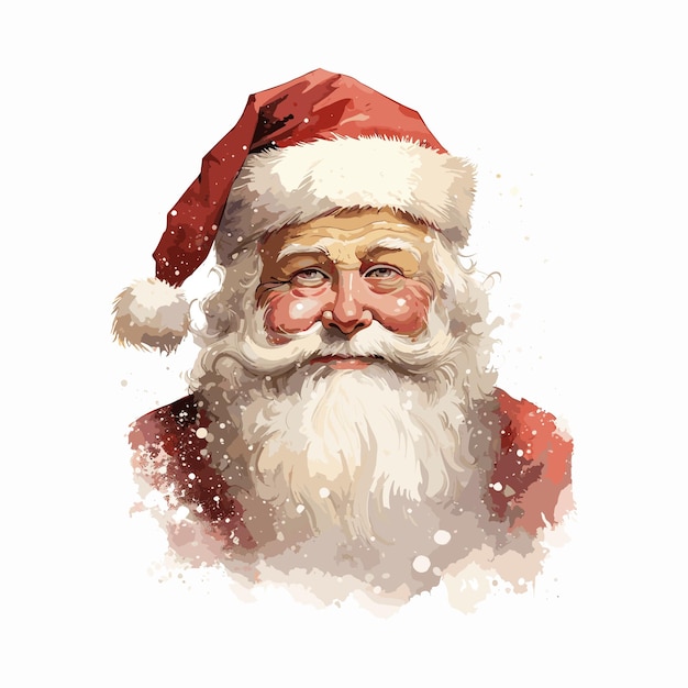 Vintage Santa face illustration