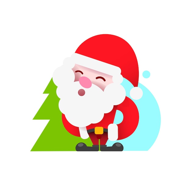 Vintage Santa logo for your design and needs. Vector illustration. Happy new year