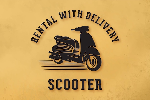 Vintage scooter, rental, fast delivery logo Designs