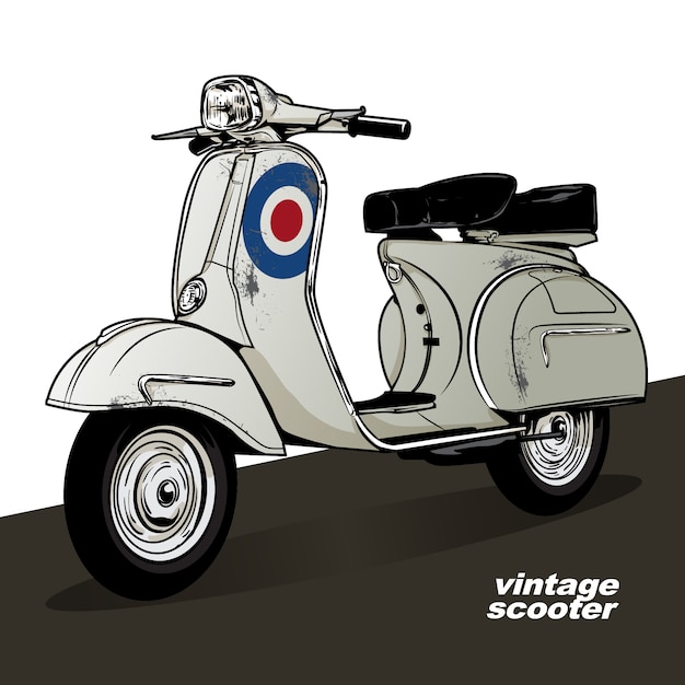 Vintage scooter vector poster