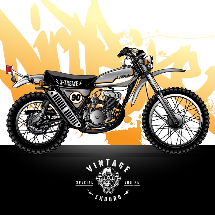 Vector vintage scrambler motorcycle poster