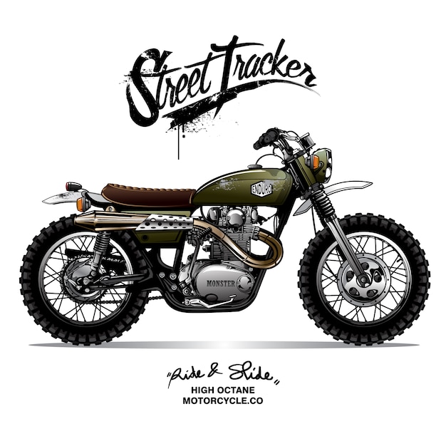 Poster vintage scrambler motorcycle