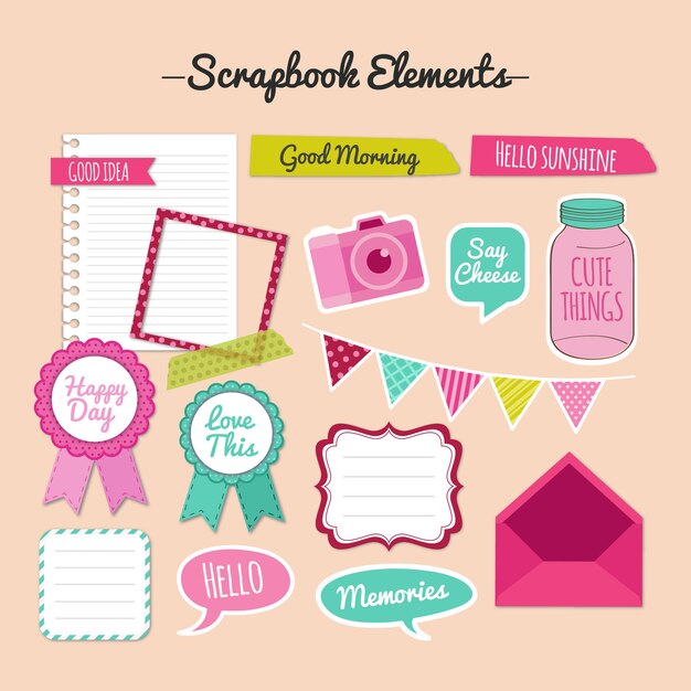 Vector vintage scrapbook elements