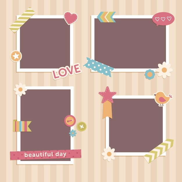 Vintage scrapbook frames