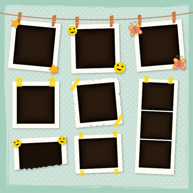 Vintage scrapbook frames