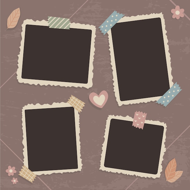 Vector vintage scrapbook frames