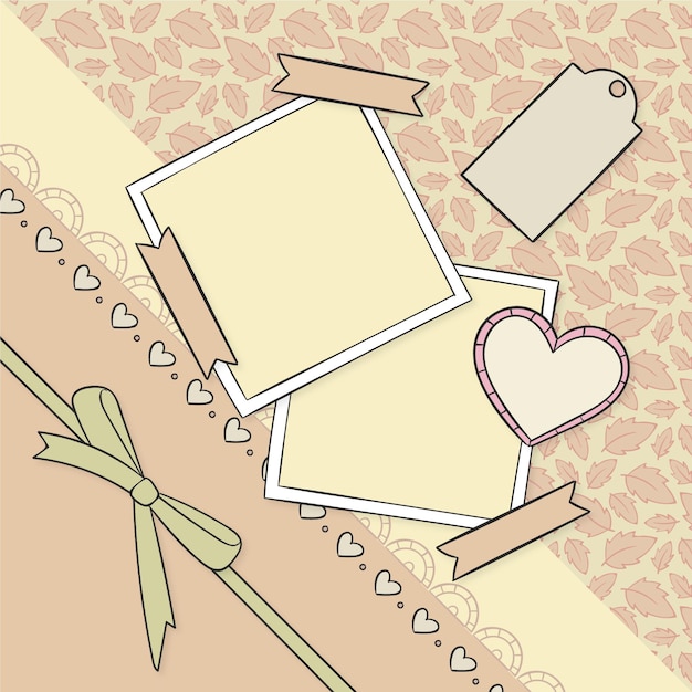 Vettore collezione di carta scrapbook vintage