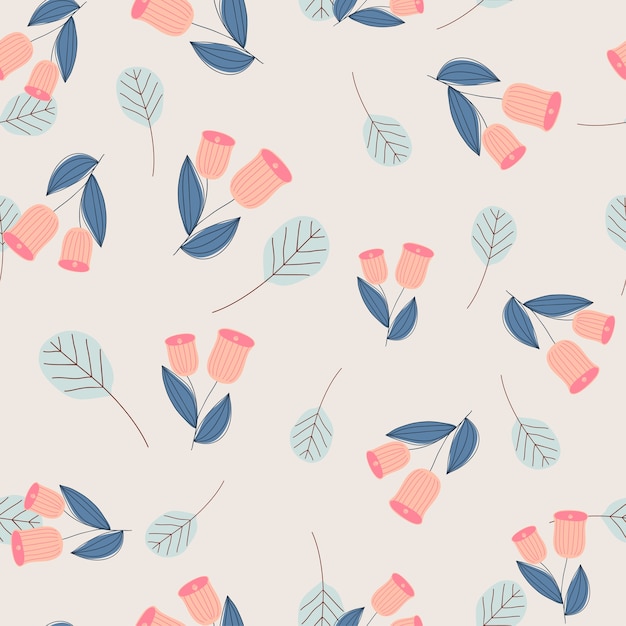 Vintage seamless pastel vectorn floral pattern.