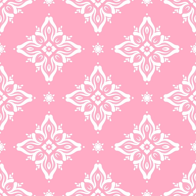 ピンクの背景にヴィンテージシームレスのパターンの装飾