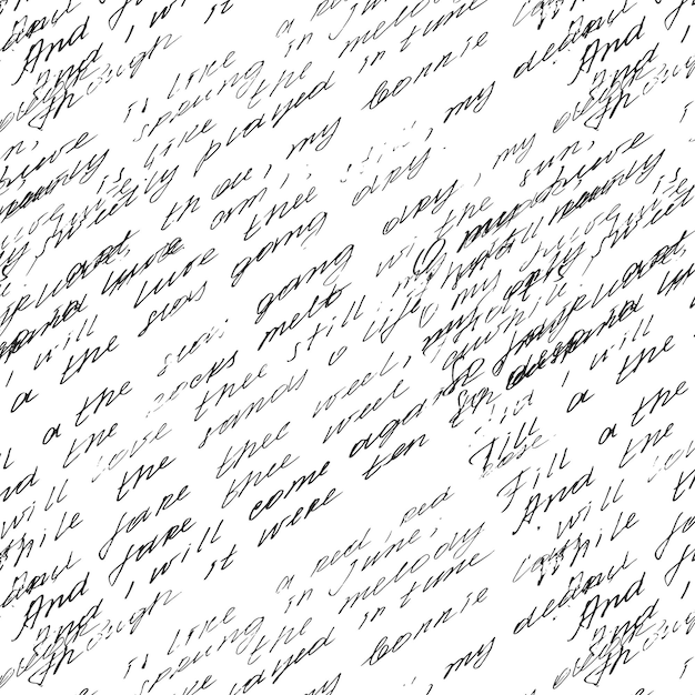 Vector vintage seamless pattern of poems poetry or handwritten couplets