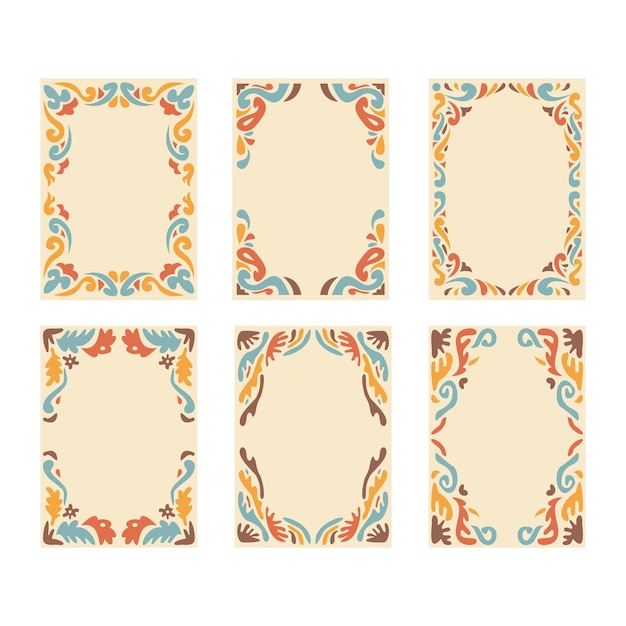 Vintage Set of Flower Frame, Foliage Collection with Abstract floral Botanical bundle Elements.