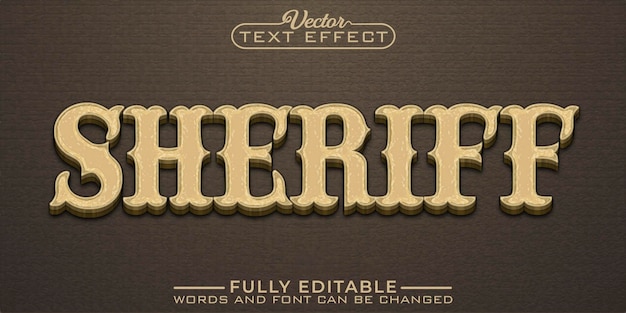 Шаблон редактируемого текста Vintage Sheriff