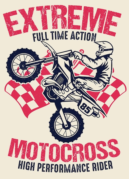 Design della camicia vintage del motocross