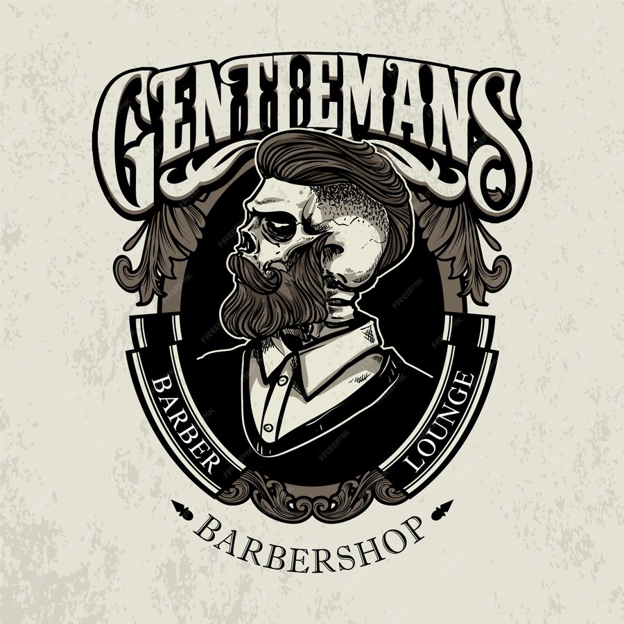 Premium Vector | Vintage skull barbershop