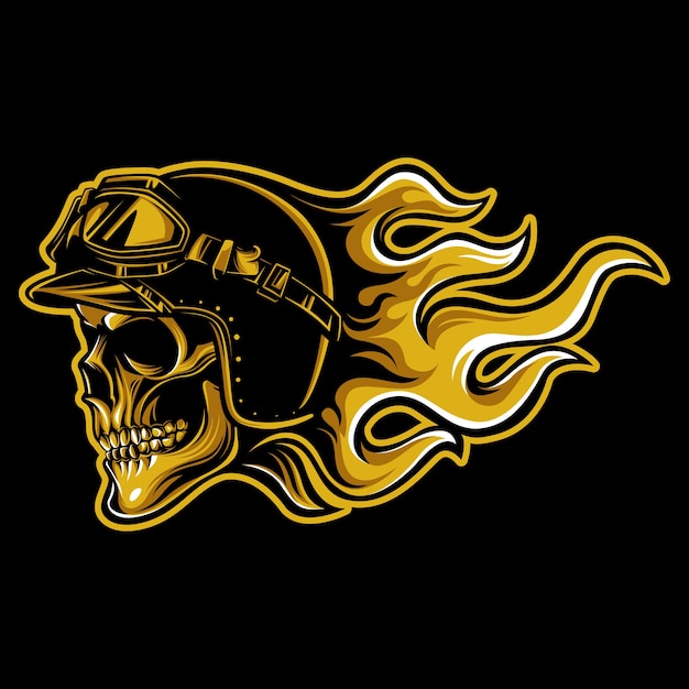 Vintage skull biker emblem