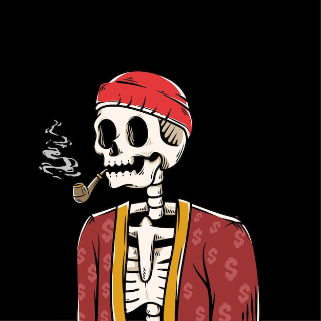 Vector vintage skull character 27