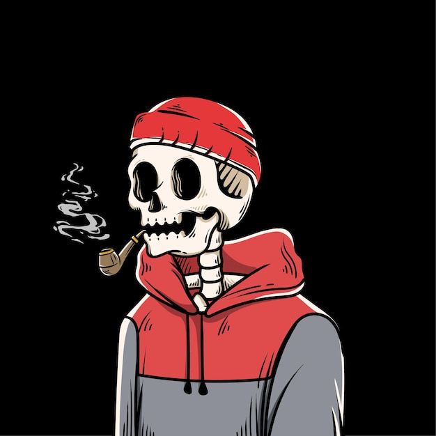 Vector vintage skull character 28