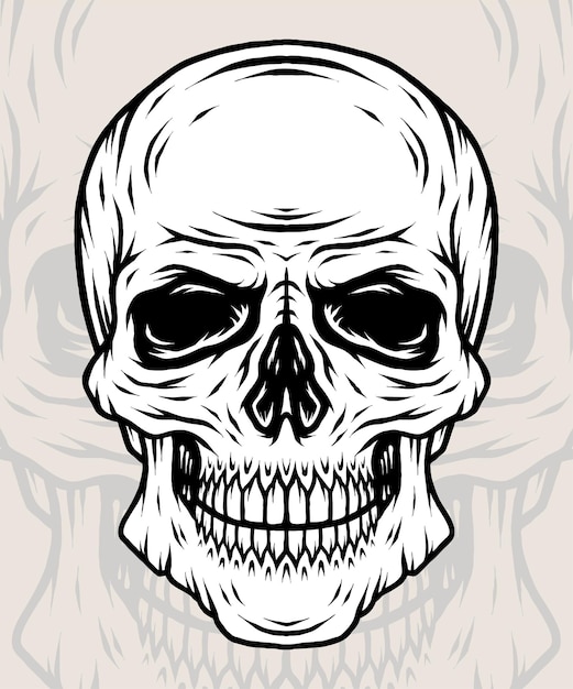 Vector vintage skull head