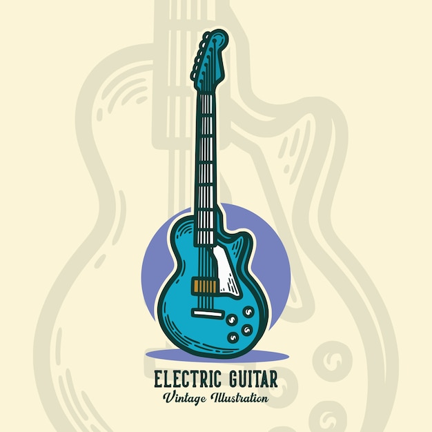 Chitarra elettrica tipografia slogan vintage per il design della maglietta