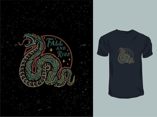 Vintage snake old stamp t-shirt design illustratie