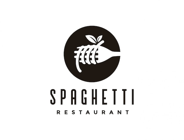 Vettore vintage spaghetti pasta noodle logo