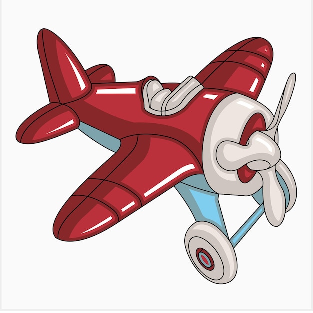 Vintage speelgoed vliegtuig illustratie