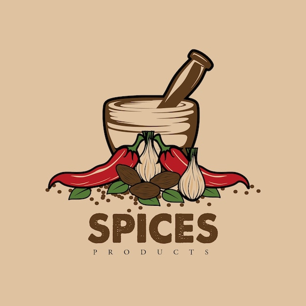 Vector vintage spices logo