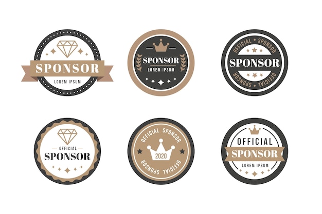 Vector vintage sponsor label collection