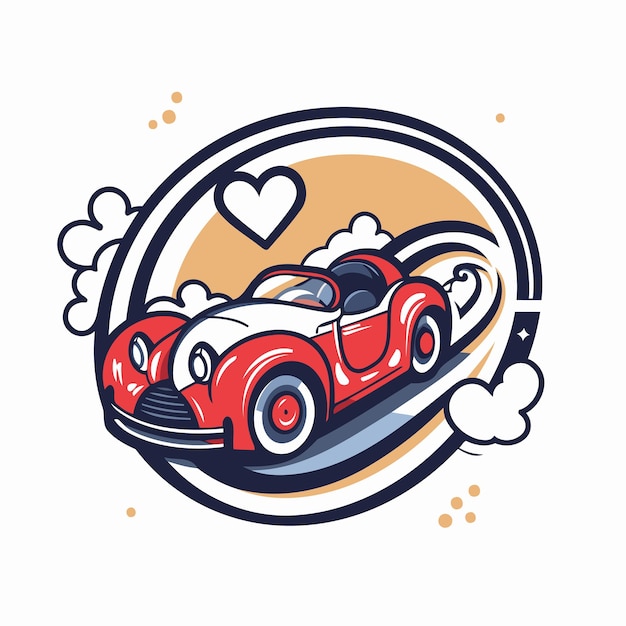 Vector vintage sports car logo emblem badge vector illustration