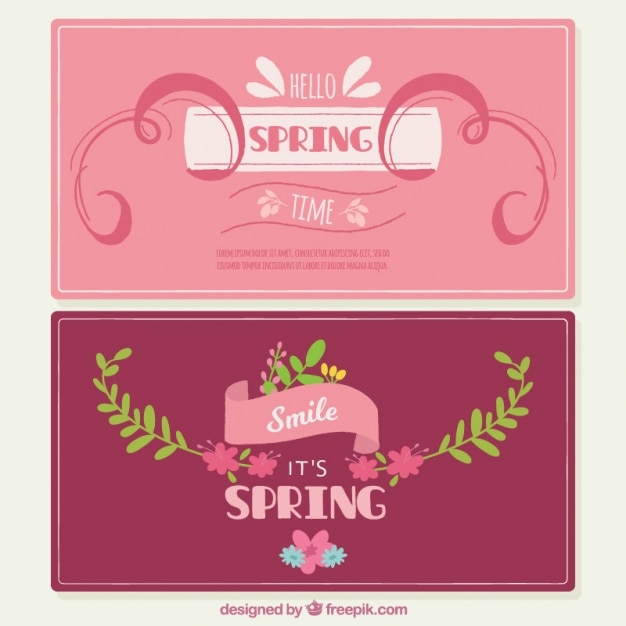 Vector vintage spring banners