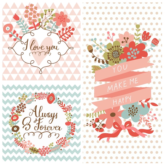 Vector vintage spring set