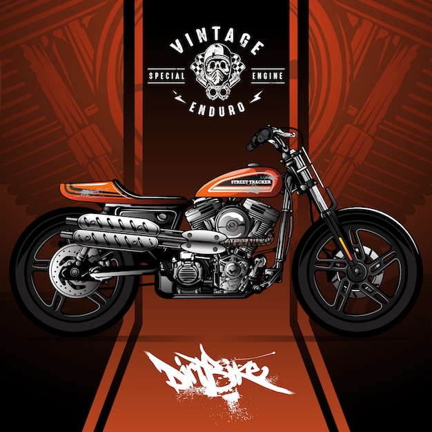 Vector vintage srambler motorcycle poster