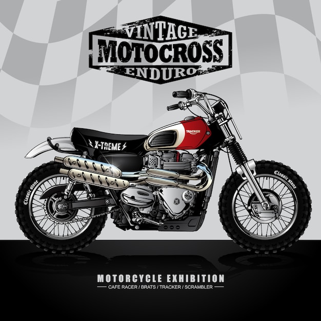 Vector vintage srambler motorfiets poster