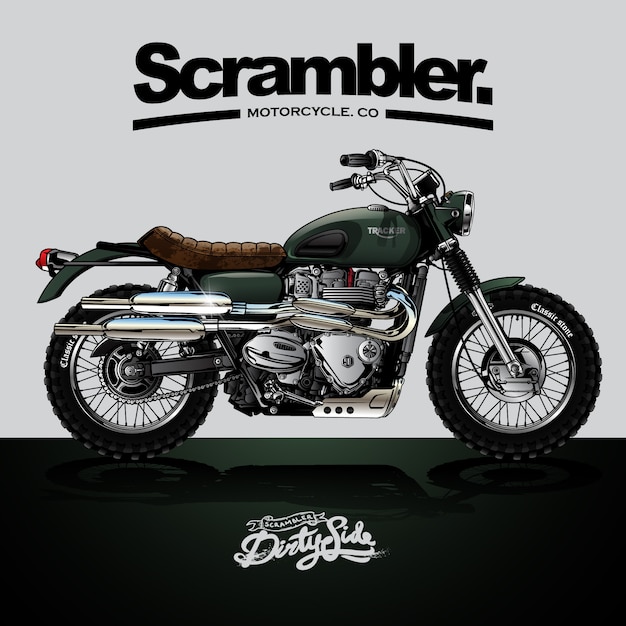 Vector vintage srambler motorfiets poster