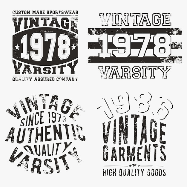 Vector vintage stamps set