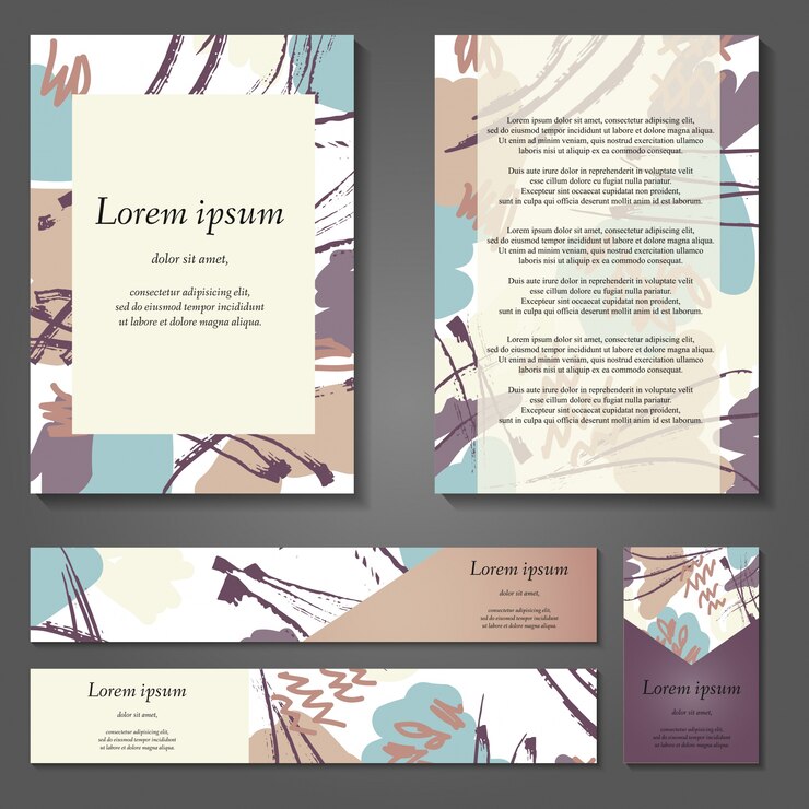 Vector vintage stationary templates
