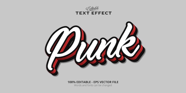 Vintage stijl bewerkbare Punk-letters op minimale achtergrond, Punk-tekst